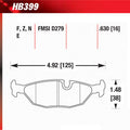 Hawk 84-4/91 BMW 325 (E30) HT-10 Rear Race Pads (NOT FOR STREET USE)
