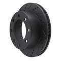 R1 99-05 Ford F-250 2WD (Super Duty) Rear Left Drilled & Slotted Black Brake Rotor
