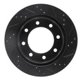 R1 99-05 Ford F-250 2WD (Super Duty) Rear Left Drilled & Slotted Black Brake Rotor