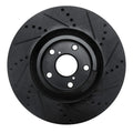 R1 93-98 Toyota Supra Right Front Drilled & Slotted Black Brake Rotor
