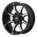 MO970 17x8 5x127.00/5x139.70 GLOSS BLACK W/ MACHINED FACE (0 mm)