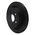 R1 02-24 Chrysler ASPEN Rear Left Drilled & Slotted Black Brake Rotor