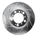 R1 Concepts Brake Rotor Drilled and Slotted Silver Fits Porsche 911