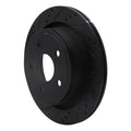 R1 02-24 Chrysler ASPEN Rear Left Drilled & Slotted Black Brake Rotor