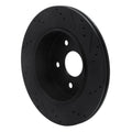 R1 02-24 Chrysler ASPEN Rear Left Drilled & Slotted Black Brake Rotor