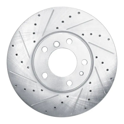 R1 00-03 BMW 530i Front Left Slotted Black Brake Rotor
