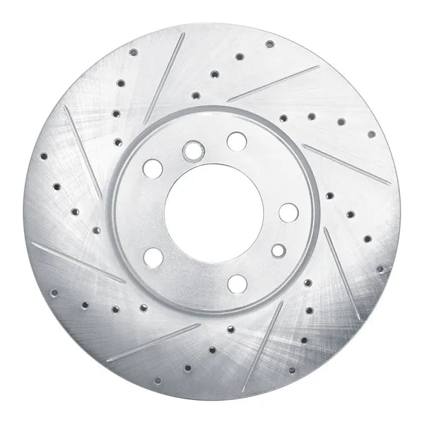 R1 00-03 BMW 530i Front Left Slotted Black Brake Rotor