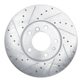 R1 00-03 BMW 530i Front Left Slotted Black Brake Rotor