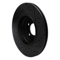 R1 02-05 BMW 760LI Rear Left Drilled & Slotted Black Brake Rotor