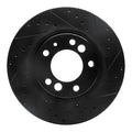 R1 91-93 BMW M5 Front Right Drilled & Slotted Black Brake Rotor