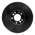 R1 91-93 BMW M5 Front Right Drilled & Slotted Black Brake Rotor