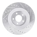 R1 Concepts Brake Rotor Drilled and Slotted Silver Fits Chrysler 200