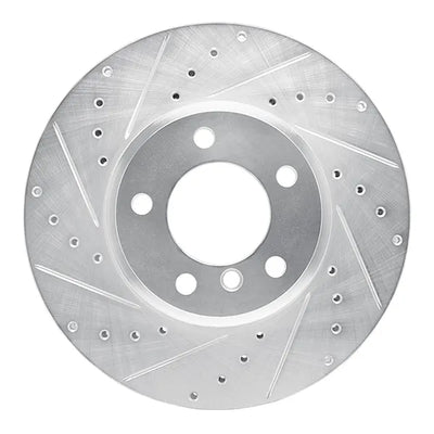 R1 04-10 BMW 525i Front Left Slotted Black Brake Rotor