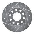 R1 96-97 Mercedes-Benz C36 AMG Front Left Drilled & Slotted Silver Brake Rotor