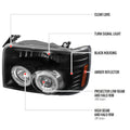 HALO PROJECTOR HEADLIGHT BLACK HOUS