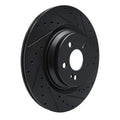R1 20-26 Mercedes-Benz GLE53 AMG Rear Right Drilled & Slotted Black Brake Rotor