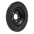R1 20-26 Mercedes-Benz GLE53 AMG Rear Right Drilled & Slotted Black Brake Rotor
