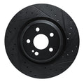 R1 20-26 Mercedes-Benz GLE53 AMG Rear Right Drilled & Slotted Black Brake Rotor