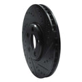 R1 03-05 Jaguar Vanden Plas Front Right Drilled & Slotted Black Brake Rotor