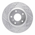 R1 2022-2025 Hyundai Elantra N Front Left Drilled & Slotted Silver Brake Rotor