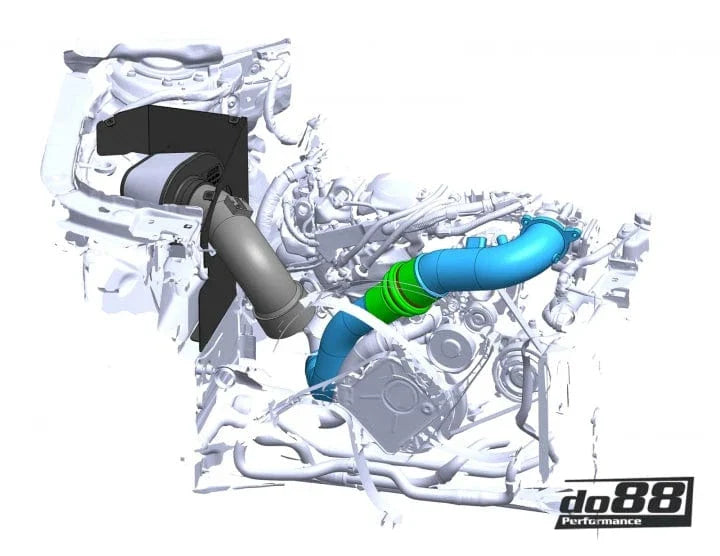 do88 Volvo 700/900 Turbo (w/o AC) Pressure Hoses Blue