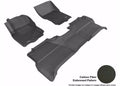 3D MAXpider 2005-2019 Nissan Frontier Crew Cab Kagu 1st & 2nd Row Floormats - Black