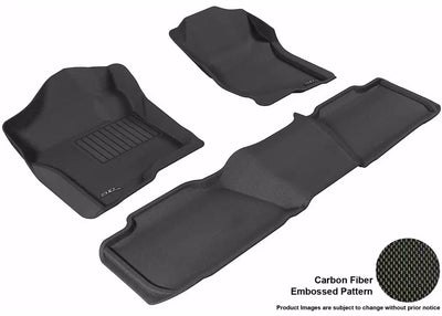 3D MAXpider 2007-2014 Chevrolet Tahoe Kagu 1st & 2nd Row Floormats - Black