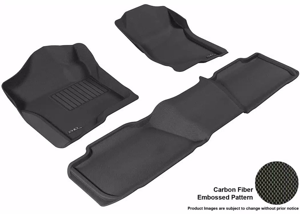 3D MAXpider 2007-2014 Chevrolet Tahoe Kagu 1st & 2nd Row Floormats - Black