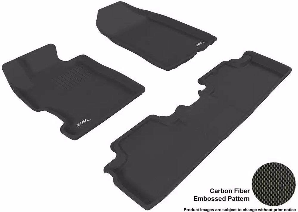 3D MAXpider 2006-2011 Honda Civic Coupe Kagu 1st & 2nd Row Floormats - Black