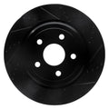 R1 12-25 Dodge Durango Rear Right Drilled & Slotted Black Brake Rotor