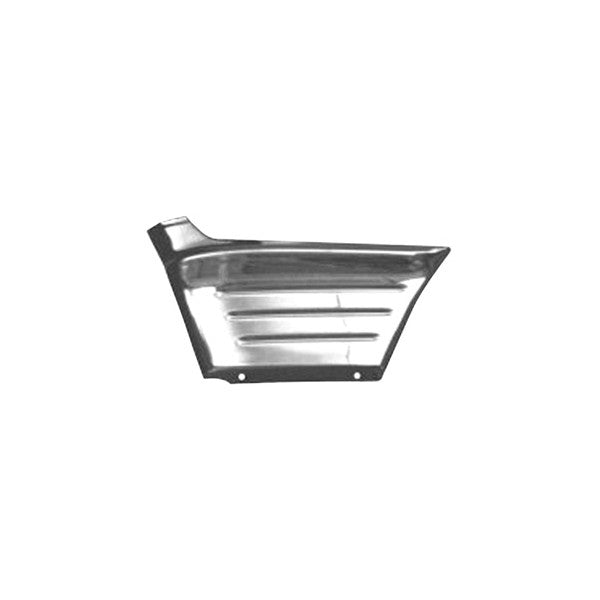 LH FRT OTR FENDER RIBBED EXTENSION W/BACKING PLATE CHROME 56 CHEVY