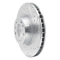 R1 93-97 BMW 840CI Front Right Drilled & Slotted Silver Brake Rotor