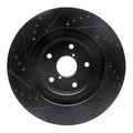 R1 -24 Subaru Forester Front Right Drilled & Slotted Black Brake Rotor