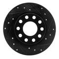 R1 01-03 Volkswagen EuroVan Front Right Drilled & Slotted Black Brake Rotor
