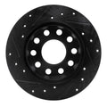 R1 01-03 Volkswagen EuroVan Front Right Drilled & Slotted Black Brake Rotor