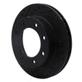 R1 73-93 Dodge B350 Front Left Drilled & Slotted Black Brake Rotor