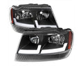 LED BAR HEADLIGHTS WITH MATTE HOUSING AND CLEAR LENS AMBER REFLECTOR - USES STOCK BULBS