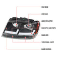 LED BAR HEADLIGHTS WITH MATTE HOUSING AND CLEAR LENS AMBER REFLECTOR - USES STOCK BULBS