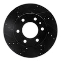 R1 06-25 American Coach Patriot Front Left Drilled & Slotted Black Brake Rotor