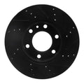 R1 06-25 American Coach Patriot Front Left Drilled & Slotted Black Brake Rotor