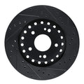R1 93-99 Dodge STEALTH Front Right Drilled & Slotted Black Brake Rotor
