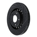 R1 93-99 Dodge STEALTH Front Right Drilled & Slotted Black Brake Rotor