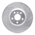R1 16-25 BMW 330e Rear Right Drilled & Slotted Black Brake Rotor
