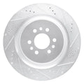 R1 Concepts Brake Rotor Drilled and Slotted Silver Fits Cadillac CTS