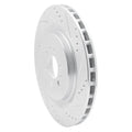 R1 Concepts Brake Rotor Drilled and Slotted Silver Fits Cadillac CTS