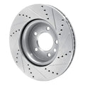 R1 05-07 Land Rover LR3 Front Left Drilled & Slotted Silver Brake Rotor