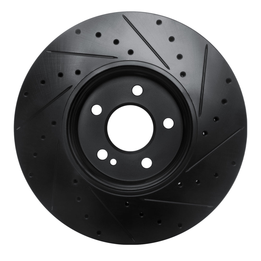 R1 19-26 Mercedes-Benz A220 Front Left Drilled & Slotted Black Brake Rotor