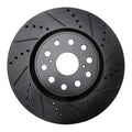 R1 07-23 Lexus LS460 Front Right Drilled & Slotted Black Brake Rotor