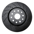 R1 07-23 Lexus LS460 Front Right Drilled & Slotted Black Brake Rotor