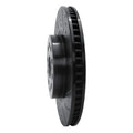 R1 07-23 Lexus LS460 Front Right Drilled & Slotted Black Brake Rotor